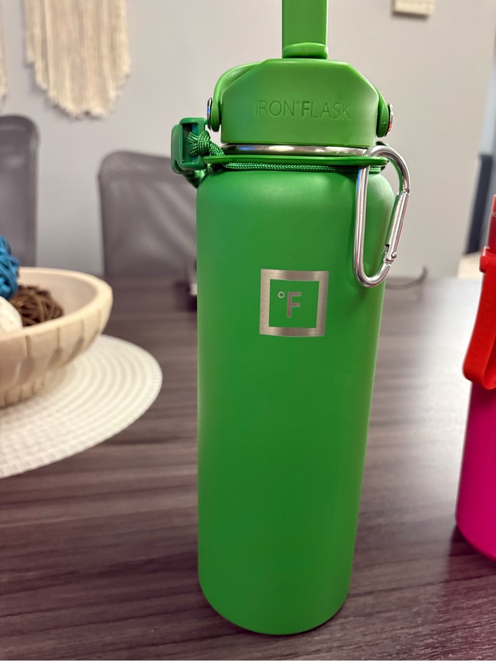 Fahrenheit Green Stainless Steel Water Bottle with Carabiner